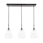 Elise 36-Inch 3-Light Clear Pendant - Black