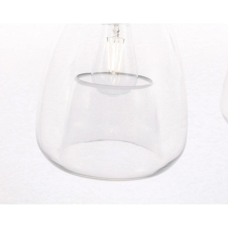 Suspension Elise 36 pouces à 3 lumières transparentes - Noire