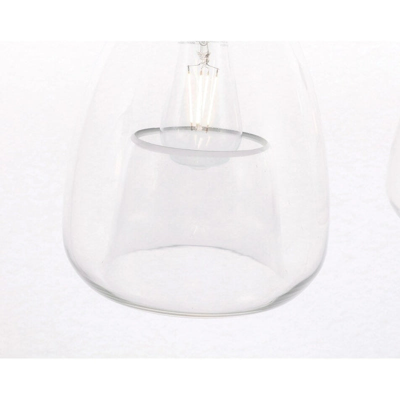 Suspension Elise 36 pouces à 3 lumières transparentes - Noire