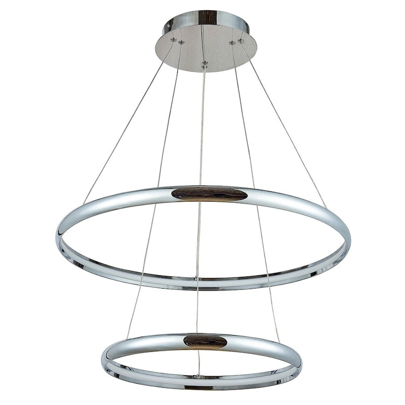 2 Light LED Array Pendant Light in Polished Chrome - Polished Chrome