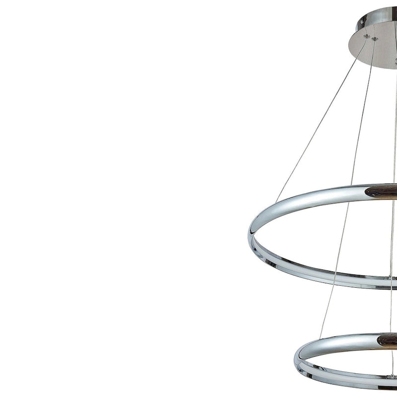 Suspension à 2 LED en chrome poli - Chrome poli