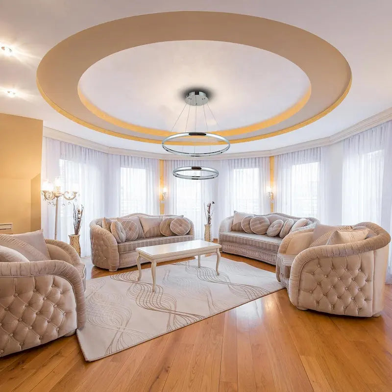 Suspension à 2 LED en chrome poli - Chrome poli