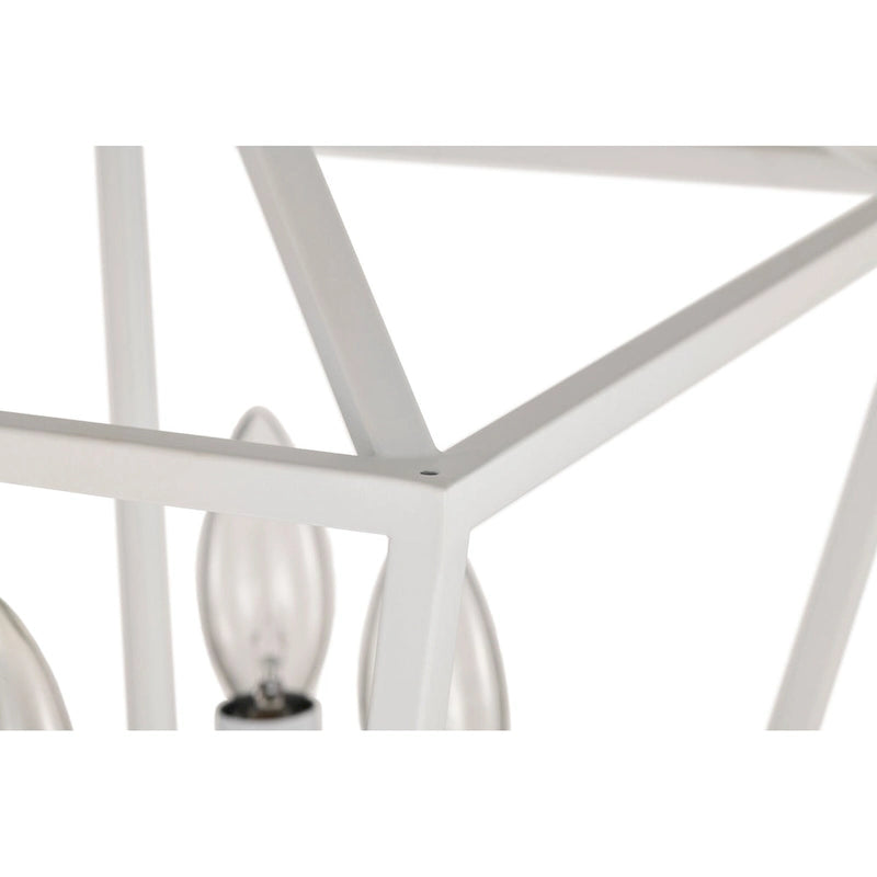 Suspension Renzo 12 po à 4 lumières, style ferme, blanche, avec abat-jour en métal ajouré - Non disponible