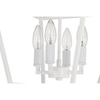 Suspension Renzo 12 po à 4 lumières, style ferme, blanche, avec abat-jour en métal ajouré - Non disponible