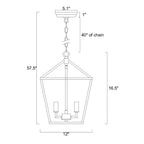 Suspension Renzo 12 po à 4 lumières, style ferme, blanche, avec abat-jour en métal ajouré - Non disponible