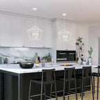 Suspension Renzo 12 po à 4 lumières, style ferme, blanche, avec abat-jour en métal ajouré - Non disponible