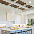 Suspension Renzo 12 po à 4 lumières, style ferme, blanche, avec abat-jour en métal ajouré - Non disponible