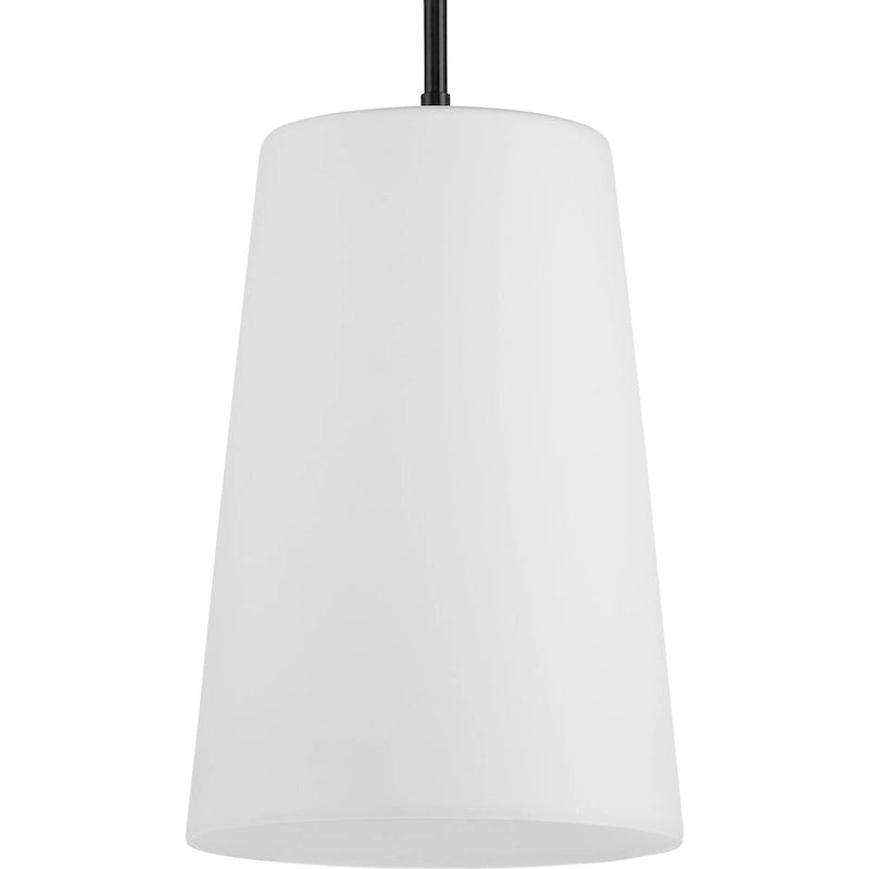 Clarion Collection One-Light Matte Black Etched White Transitional Pendant - 10.5 in x 10.5 in x 15.87 in
