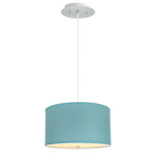 Suspension 16 W à 2 lumières Island Paradise, abat-jour tambour en lin avec diffuseur, cordon blanc