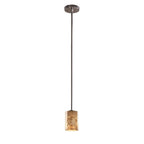 Justice Design Alabaster Rocks 1-light Brushed Nickel Mini Pendant, Rigit Stem Kit