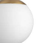 Suspension Atwell Collection en bronze brossé et globe en verre opale, petit modèle - 20,3 cm x 20,3 cm x 21,6 cm