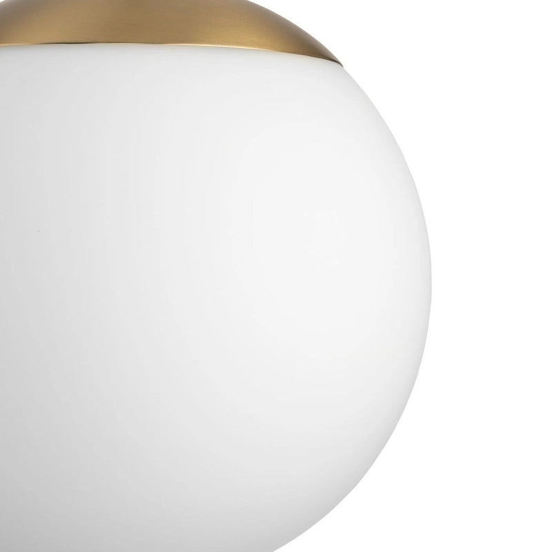 Suspension Atwell Collection en bronze brossé et globe en verre opale, petit modèle - 20,3 cm x 20,3 cm x 21,6 cm