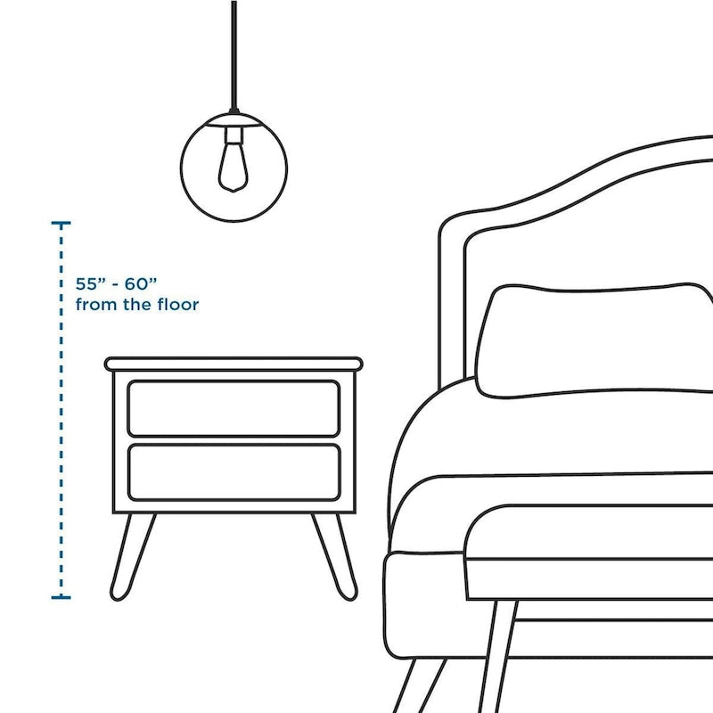 Suspension Atwell Collection en bronze brossé et globe en verre opale, petit modèle - 20,3 cm x 20,3 cm x 21,6 cm