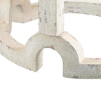 Lustre lanterne cylindrique blanc vieilli à 4 lumières - Blanchi