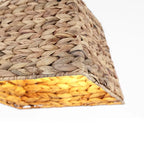 Lustre cube style ferme WINGBO, suspension en matériau naturel tissé à la main - Non disponible