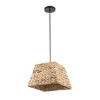 Lustre cube style ferme WINGBO, suspension en matériau naturel tissé à la main - Non disponible