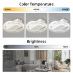 Ventilateur de plafond moderne sans pales de 50 cm (20 pouces) avec télécommande, moteur amovible et lavable, réversible