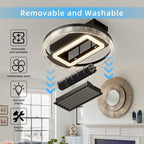 Ventilateur de plafond moderne sans pales de 50 cm (20 pouces) avec télécommande, moteur amovible et lavable, réversible