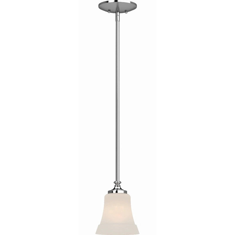 Volume Lighting Tes 1-Light Chrome Mini Pendant Frosted Glass Bell