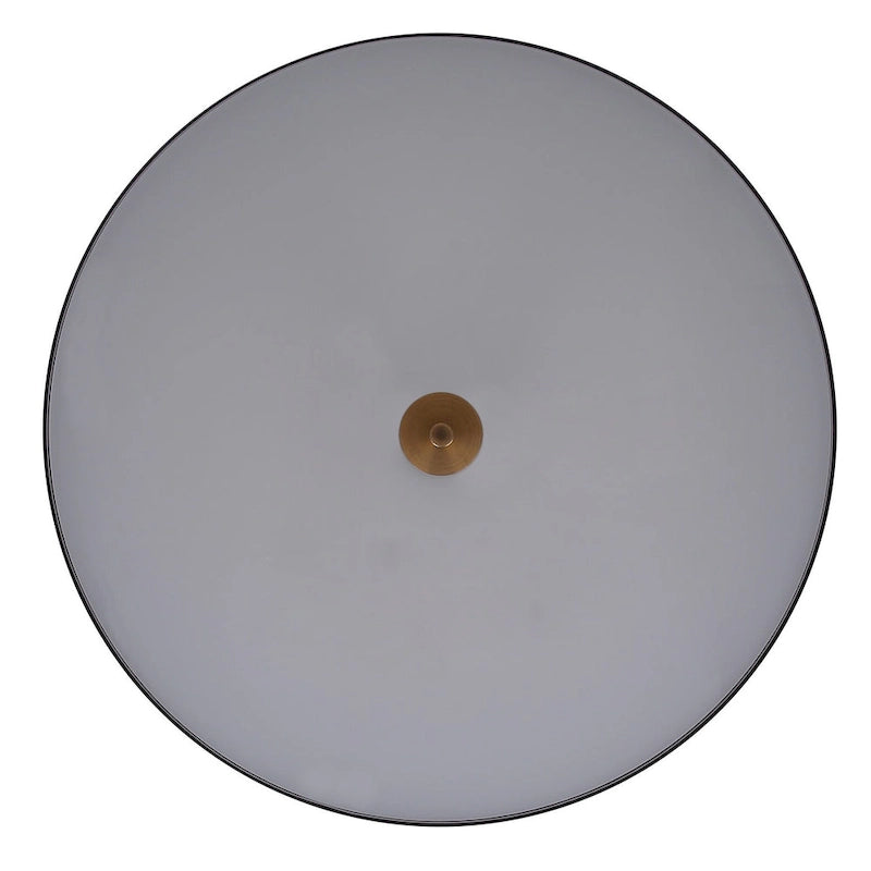 Suspension contemporaine KELVIN 1 lumière LED intégrée, noir mat et or, avec abat-jour en verre noir