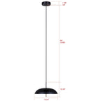 Suspension contemporaine KELVIN 1 lumière LED intégrée, noir mat et or, avec abat-jour en verre noir