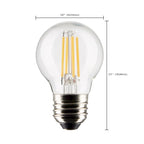 Lot de 2 ampoules LED G16.5 transparentes, culot moyen, 5000K, 120 volts, 4 W