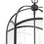 Lanterne suspendue traditionnelle de grande taille (4 L) noire, 15 cm de largeur x 24 cm de hauteur