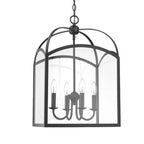 Lanterne suspendue traditionnelle de grande taille (4 L) noire, 15 cm de largeur x 24 cm de hauteur