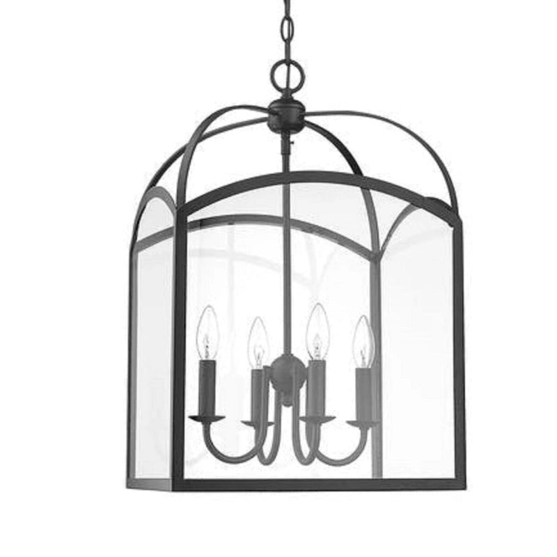 Lanterne suspendue traditionnelle de grande taille (4 L) noire, 15 cm de largeur x 24 cm de hauteur