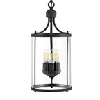 Lustre suspendu à 5 lumières en verre transparent pour hall d'entrée