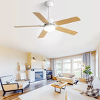 42  Modern Ceiling Fan With 3 Color Dimmable Light 5 Blades Remote Control Reversible DC Motor - 42