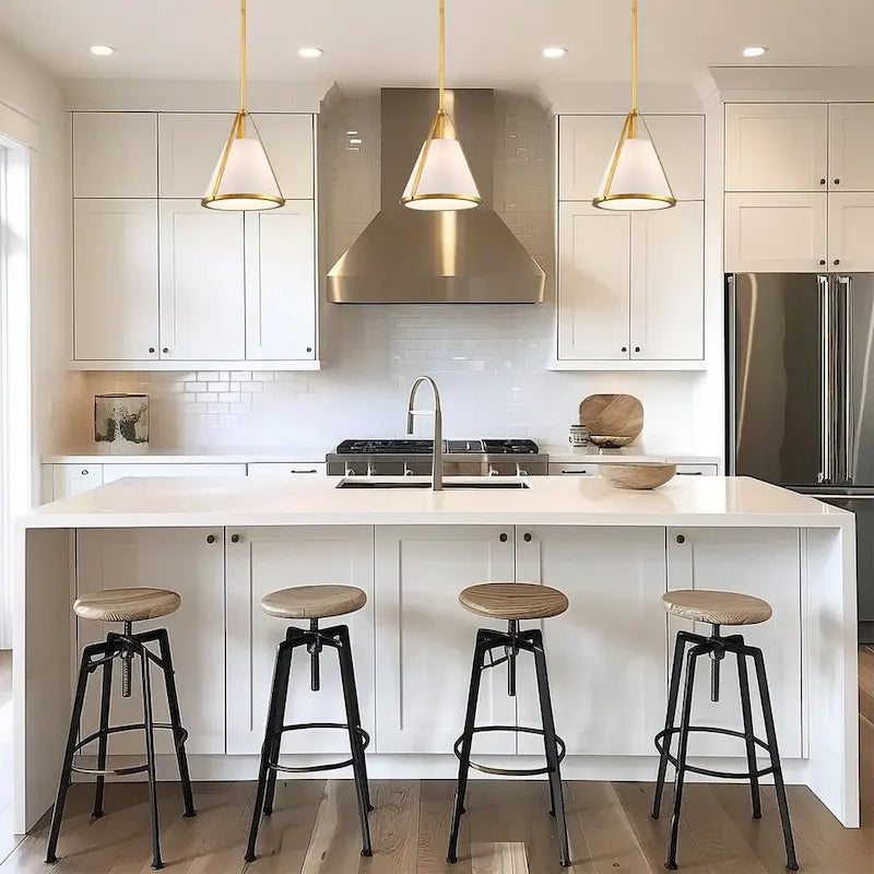 Suspension Fulton 1 lumière en or antique