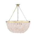Suspension Metropolitan Brass Flotsam à 8 lumières avec quartz rose - 29,5