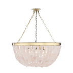 Suspension Metropolitan Brass Flotsam à 8 lumières avec quartz rose - 29,5