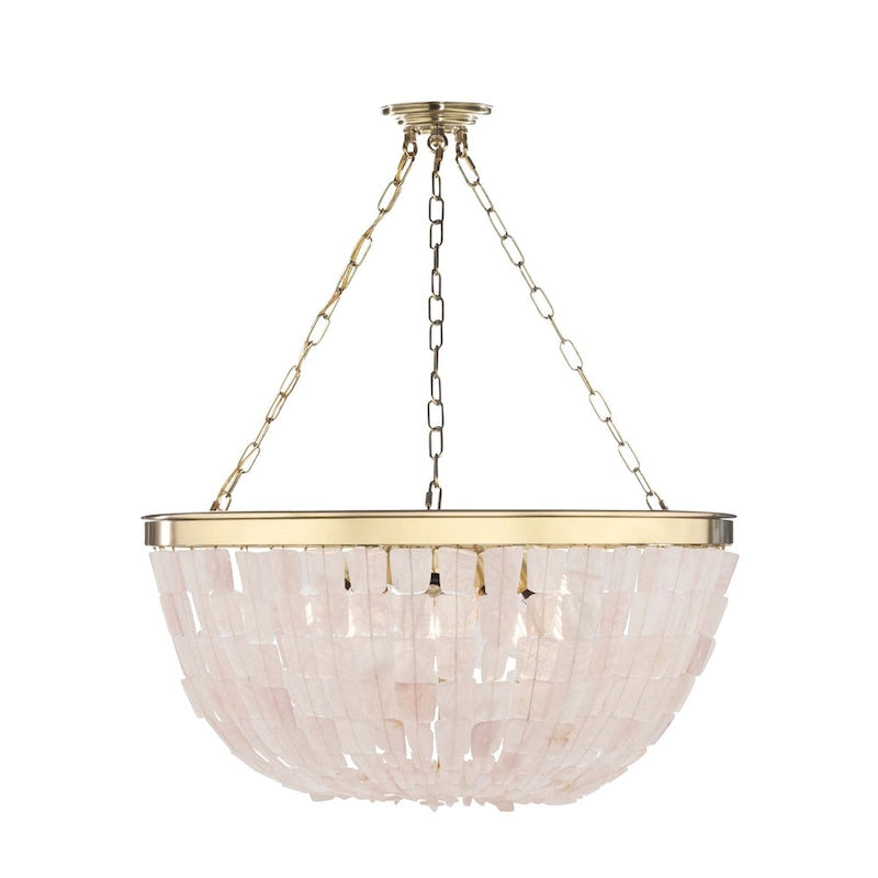 Metropolitan Brass Flotsam - 8 Light Pendant With Pink Quartz - 29.5