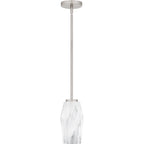 Mini suspension Fogel à une lumière en nickel brossé