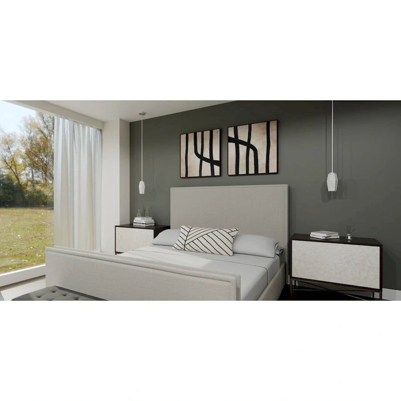 Mini suspension Fogel à une lumière en nickel brossé