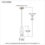 Mini suspension Fogel à une lumière en nickel brossé