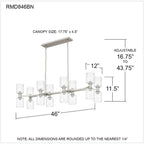 Ramada 16-Light Brushed Nickel Island Light