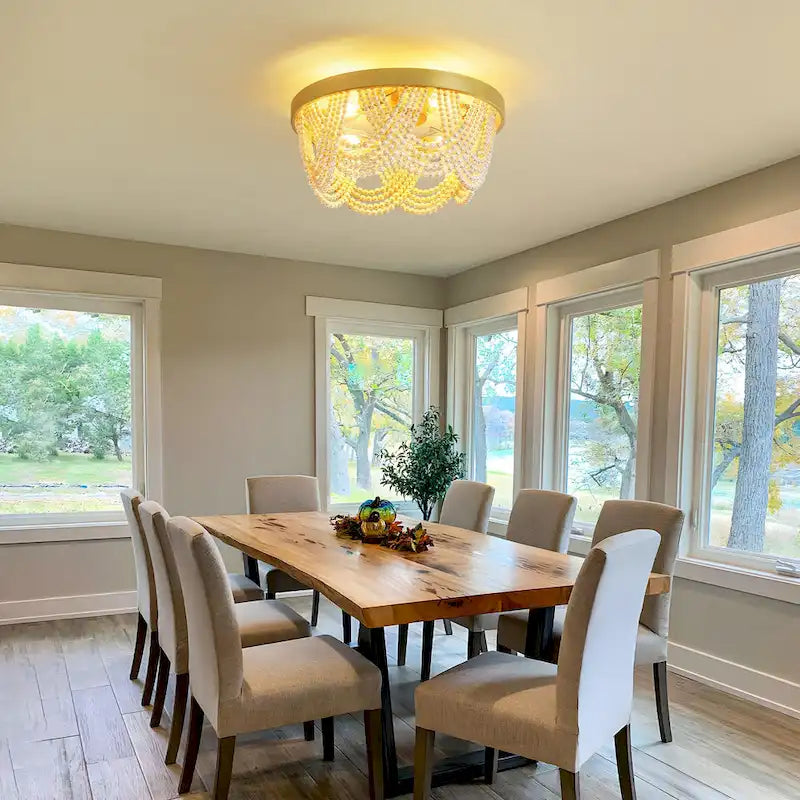 20 Ventilateurs de plafond bohèmes en cristal avec éclairage encastré