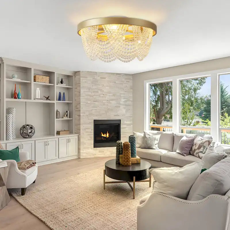 20 Ventilateurs de plafond bohèmes en cristal avec éclairage encastré