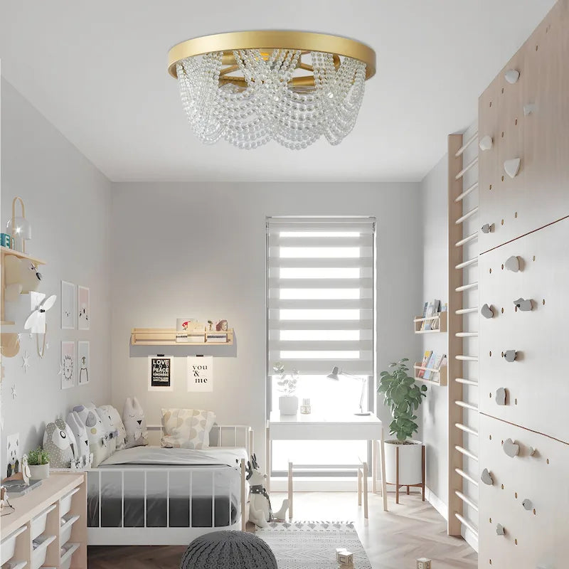 20 Ventilateurs de plafond bohèmes en cristal avec éclairage encastré