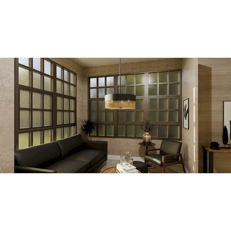 Suspension Alani à 4 lumières noir mat