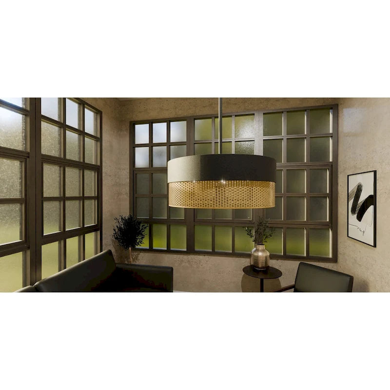 Suspension Alani à 4 lumières noir mat